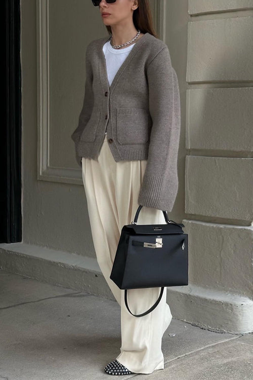 Meridress V Neck Button Down Pocketed Sweater Cardigan