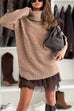 Turtleneck Drop Shoulder Casual Pullover Sweater