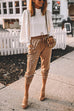 Drawstring Waist Pocketed Sequin Joggers