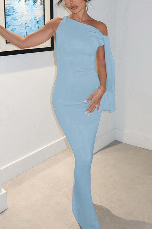 Meridress Sleeveless Tie Knot Bodycon Maxi Dress