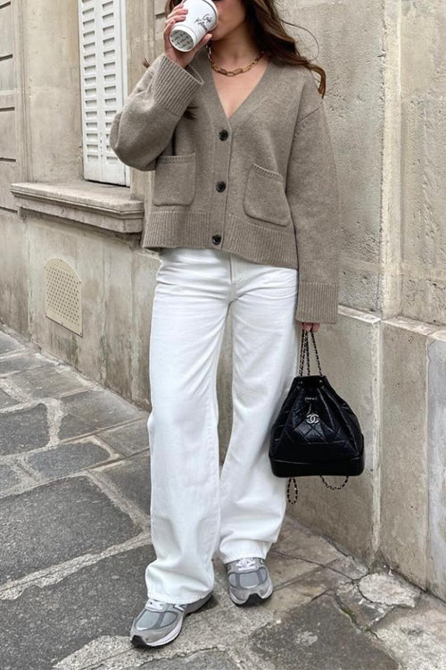 Meridress V Neck Button Down Pocketed Sweater Cardigan