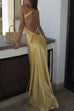 Meridress One Shoulder Open Back Tie Knot Satin Maxi Dress