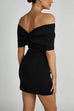 Meridress Bow Off Shoulder Bodycon Mini Party Dress