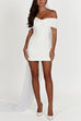 Meridress Bow Off Shoulder Bodycon Mini Party Dress