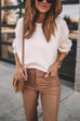 Crewneck Ribbed Knit Solid Sweater