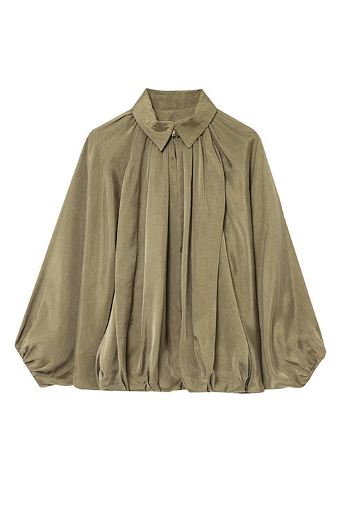 Meridress Lapel Batwing Sleeves Zip Up Bomber Jacket
