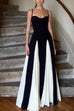 Meridress Low Cut Color Block Swing Maxi Cami Dress