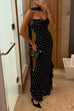 Meridress Ruffle Hem Polka Dot Maxi Cami Dress