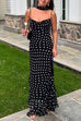 Meridress Ruffle Hem Polka Dot Maxi Cami Dress