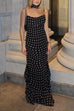 Meridress Ruffle Hem Polka Dot Maxi Cami Dress