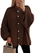 Meridress Button Up Balloon Sleeves Sweater Cardigan