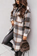 Meridress Long Sleeves Button Up Plaid Casual Shacket Jacket