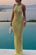 Meridress U Neck Sleeveless Sequin Bodycon Maxi Dress