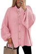 Meridress Button Up Balloon Sleeves Sweater Cardigan