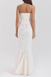 Meridress Embroidered Strapless Corset and Bodycon Maxi Mermaid Skirt Set