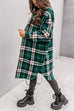 Meridress Long Sleeves Button Up Plaid Casual Shacket Jacket