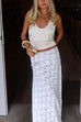 Meridress Elastic WaistBand Lace Hollow Out Maxi Skirt