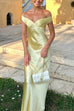 Meridress Off Shoulder Backless Cut Out Satin Maxi Dress