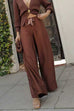 Drawstring Waist Wide Leg Casual Pants