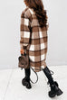 Meridress Long Sleeves Button Up Plaid Casual Shacket Jacket