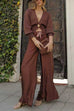 Drawstring Waist Wide Leg Casual Pants