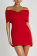 Meridress Bow Off Shoulder Bodycon Mini Party Dress