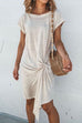 Meridress O Neck Short Sleeves Ruffled Dresses(6 Colors)
