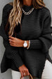 Meridress Mockneck Side Split Cable Knit Sweater