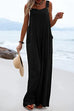 Meridress Buttons Wide Leg Tank Jumpsuit with Pockets