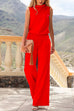 Meridress Crewneck Sleeveless Wide Leg Jumpsuit