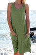 Meridress Sleeveless Pockets Plain T Shirt Dress