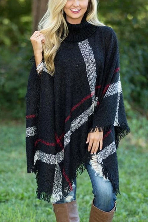 Meridress Burberry Lattice Cloak Poncho Sweater