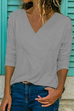 Meridress Classic V-neck Long Sleeves Basic Tops