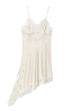 Meridress Spaghetti Strap Lace V Neck Irregular Hem Mini Dress