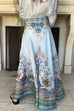 High Rise Bow Waist Unique Print Maxi Skirt