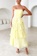Meridress Strapless Ruffle Layered Maxi Dress