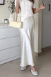 Meridress Elegant High Rise Satin Midi Skirt