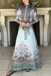 High Rise Bow Waist Unique Print Maxi Skirt