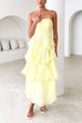 Meridress Strapless Ruffle Layered Maxi Dress
