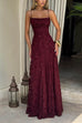 Meridress Spaghetti Strap Backless Lace-up Jacquard Maxi Dress