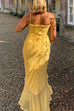 Meridress Spaghetti Strap Mesh Splice Draped Ruffle Maxi Dress