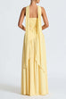 Meridress Strapless Back Lace-up High Slit Splice Maxi Dress