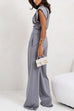 Meridress Ruched Asymmetrical Top and Wide Leg Pants Set