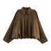 Meridress Lapel Zip Up Trendy Bomber Jacket