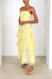 Meridress Strapless Ruffle Layered Maxi Dress
