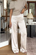 Meridress High Rise Straight Leg Satin Pants