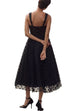 Meridress V Neck Polka Dot Mesh A-line Midi Cami Dress