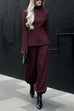 High Neck Long Sleeves Peplum Top and Balloon Pants Set