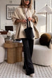 Meridress Lapel Single Breasted Pocketed Oversized Coat