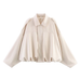 Meridress Lapel Zip Up Trendy Bomber Jacket